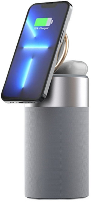 프리디 4in1 맥세이프 고속무선충전 무드 LED 블루투스 스피커, 1개