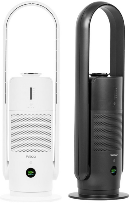 위고 올인원 팬타워 청정가습기 공기청정기 UV살균 화이트 앱연동 간편세척 가정용 사무실용 인테리어 활용 습도조절 초음파식 사계절용, WG-FNAH (그레이)