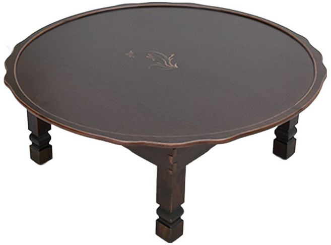 남원춘향공방 남원 접이식 밥상 교자상 원형상 사각상 찻상 다과상, 원형 엔틱 나비꽃 4호 69