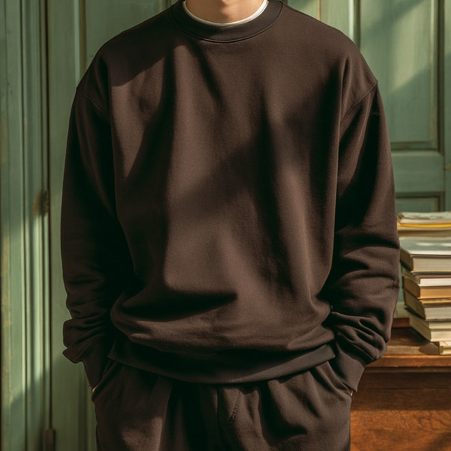 편옷사 남자 가을 겨울 기모 오버핏 무지 맨투맨