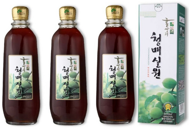홍쌍리 청매실원 매실청 매실진액 발효매실, 600ml, 3개