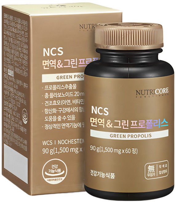 뉴트리코어 NCS 면역 앤 그린 프로폴리스, 60정, 10개