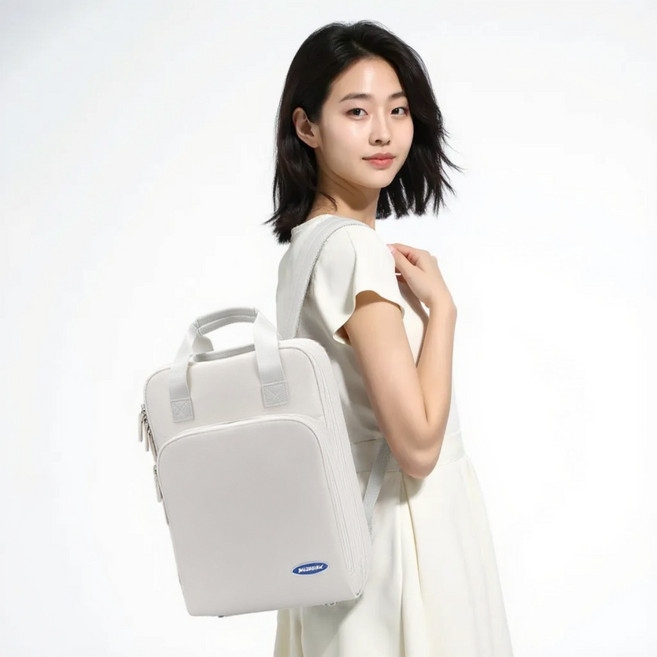 시티슬릭 180도 확장형 충격흡수 여행용 16인치 내부포켓 대용량 수납 아이패드 노트북 백팩 가방, 라이트 그레이