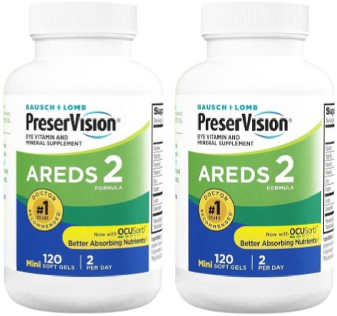 PreserVision Areds 2 바슈롬 프리저비전 아레즈2 루테인 120, 120정  2박스, 2개, 120정