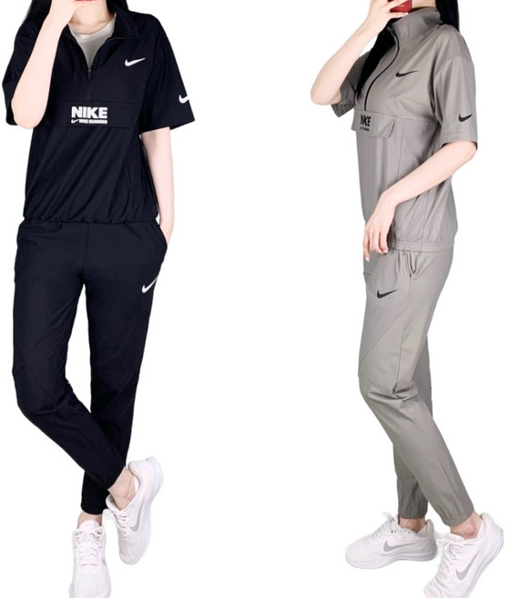 나이키 차이나 반집업 반팔 긴바지 아노락 세트 남여공용 커플 단체 AD