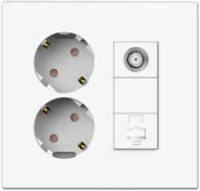 태성전기 틸인스 화이트 2구 콘센트+ 8p+ CATV 2방