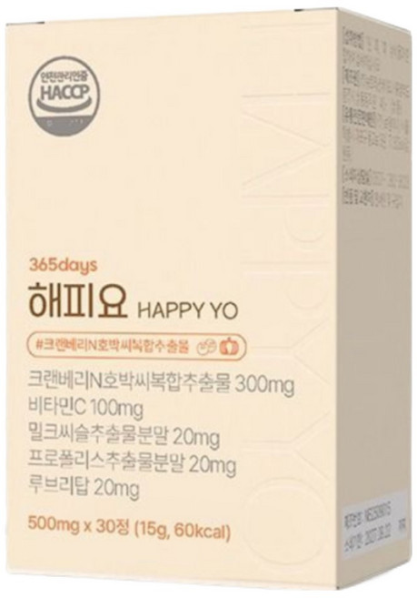해피요 요로건강 크랜베리 호박씨추출물 방광기능개선, 1개, 30정