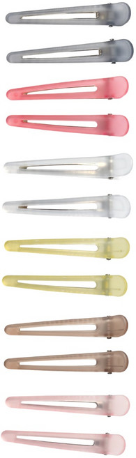 담다 12개입 반투명 파스텔 무광 앞머리 옆머리 메이크업 고정 집게핀