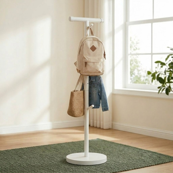 튼튼한 23kg 석영석 철제 가방걸이 스탠드 행거 가방 옷 모자, 화이트