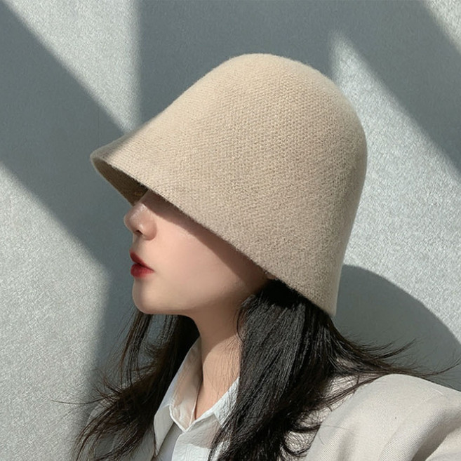 보보니 여성용 겨울 울 니트 버킷햇