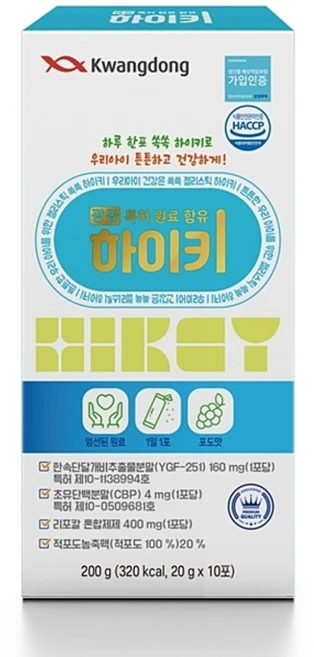 하이 키 3종 특허원료 성장촉진용조성물 YGF251 CBP 면역증진활성화을갖는신규유산균 IM2000, 30개, 20g - 쿠팡
