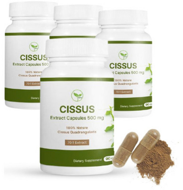 NUINE 시서스알약 70배 고농축 90캡슐 x 4통 시서스캡슐 시서스 가루 분말, 90정, 4개