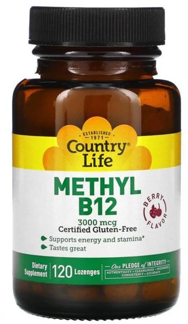 컨트리라이프 메틸 B12 베리 3000mcg 사탕 120정, 컨트리 라이프 메틸 비타민 B12 베리 맛 3000 마 - 쿠팡