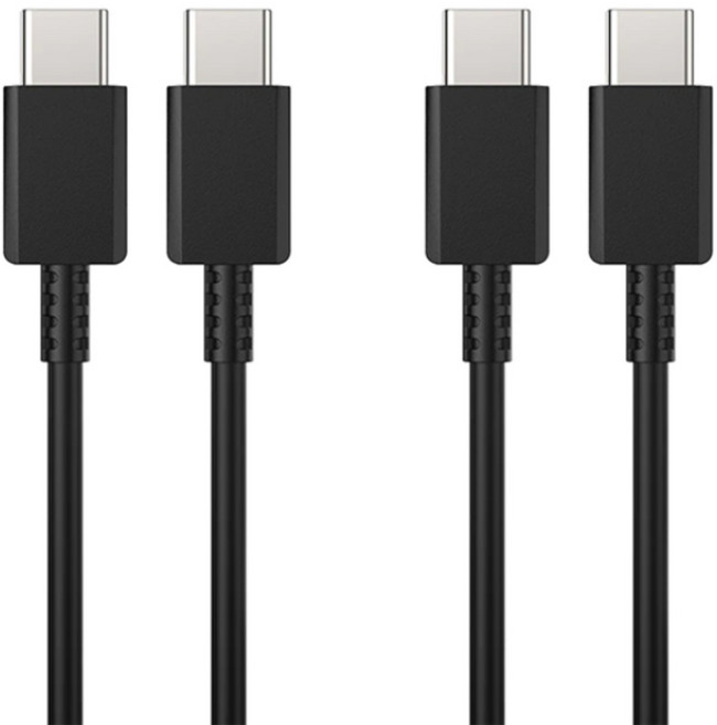 1+1 삼성 정품 호환 PD C to C C타입 초고속 충전 케이블 스마트폰 고속 충전 케이블 디씨네트워크, 1세트, 블랙+블랙, 1m