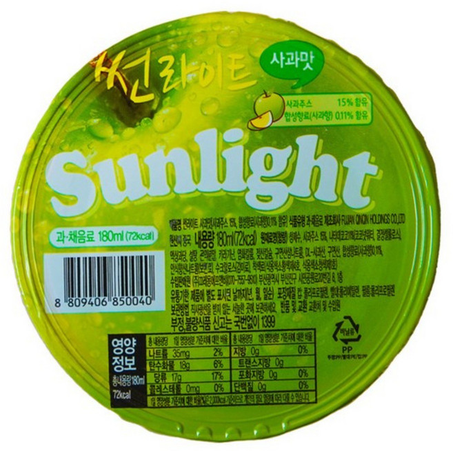 썬라이트 젤리 푸딩 사과 180ml, 4개