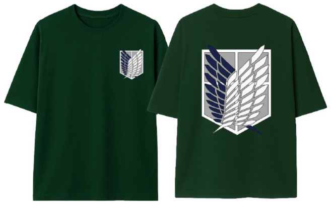 오드아이 진격의거인 조사병단 티셔츠 반팔티 남녀공용 오버핏 데일리 순면