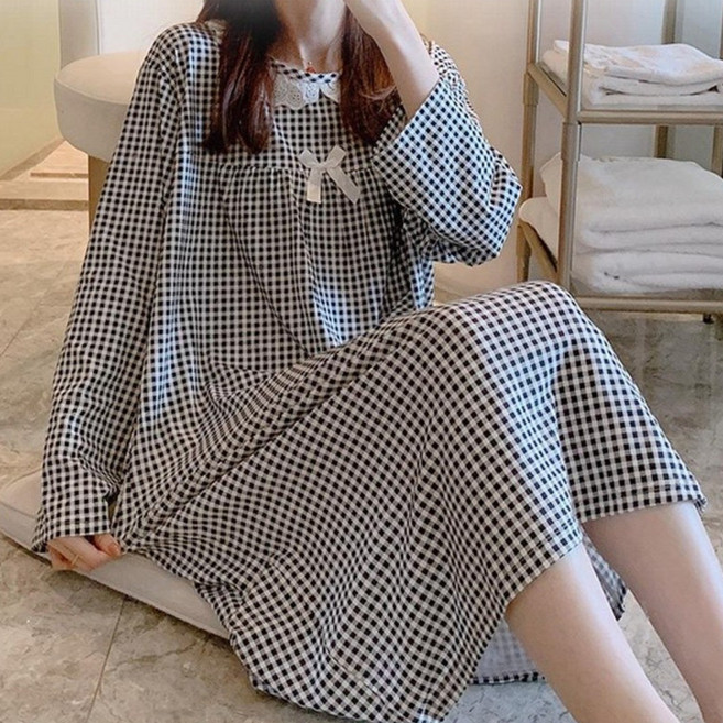 민스리빙 마약잠옷 원피스 여성 잠옷 실내복 홈웨어 프릴파자마 반팔 긴팔