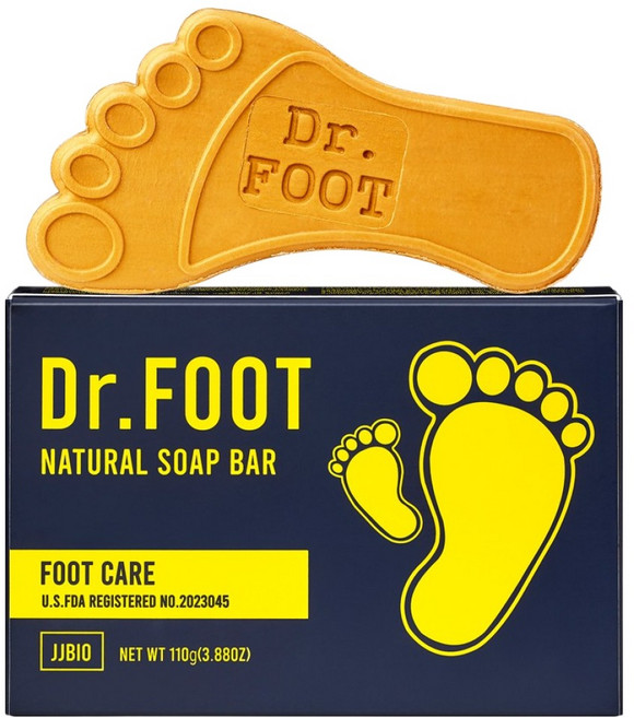 JJBIO Dr.FOOT 닥터풋 허브 발비누 / 항균 발냄새 뒤꿈치 각질 제거 발땀 발톱관리 풋케어 비누, 1개입, 1개, 110g
