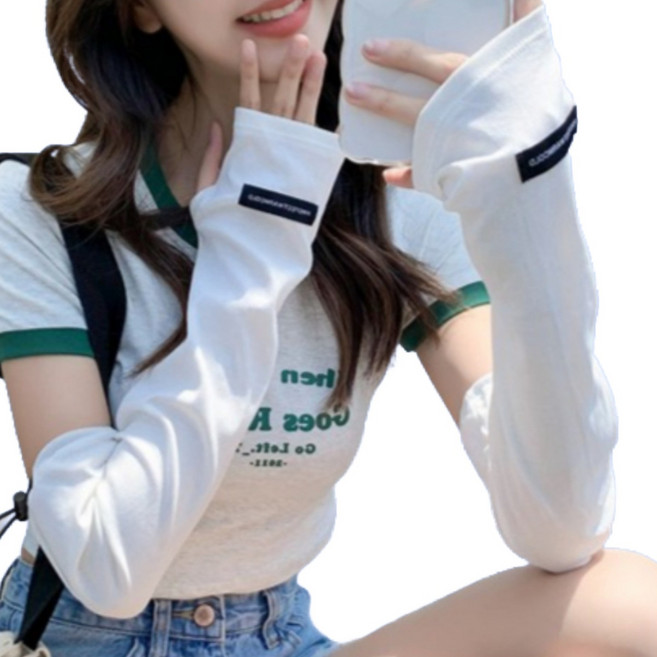 가랑B 여성 스포츠 쿨토시 골프 끈조절 운전용 팔토시, 1개, 화이트