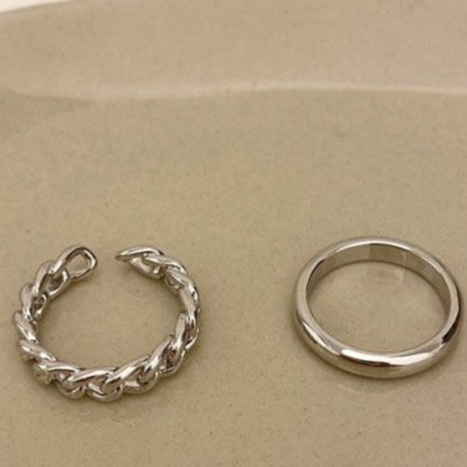 샤이닝포인트 꼬임 꽈배기 링 반지 세트