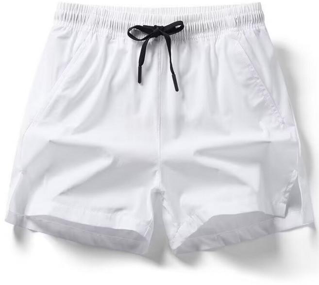 데일리바이블 남성용 우븐 비치팬츠 반바지 보드숏 수영 바지, 화이트