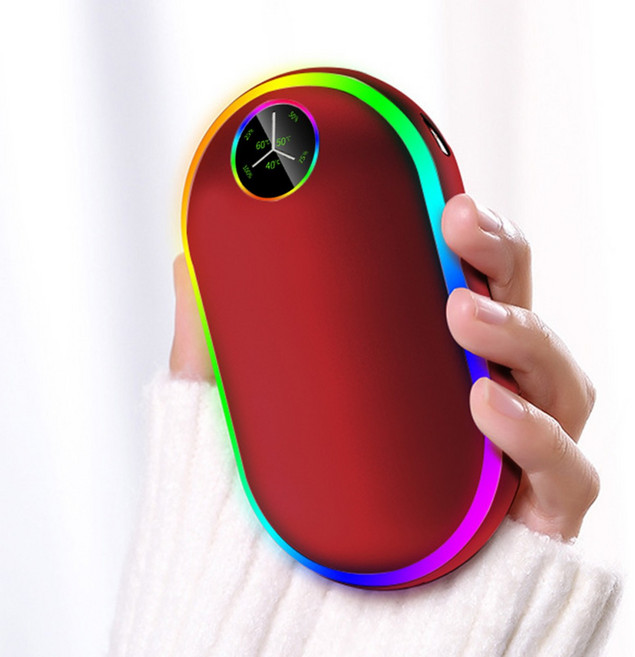 1+1 전자 전기 핫팩 미니 휴대용 충전식 손난로 손날로 컵라면만큼 뜨거운 핸드워머, 레드, C310