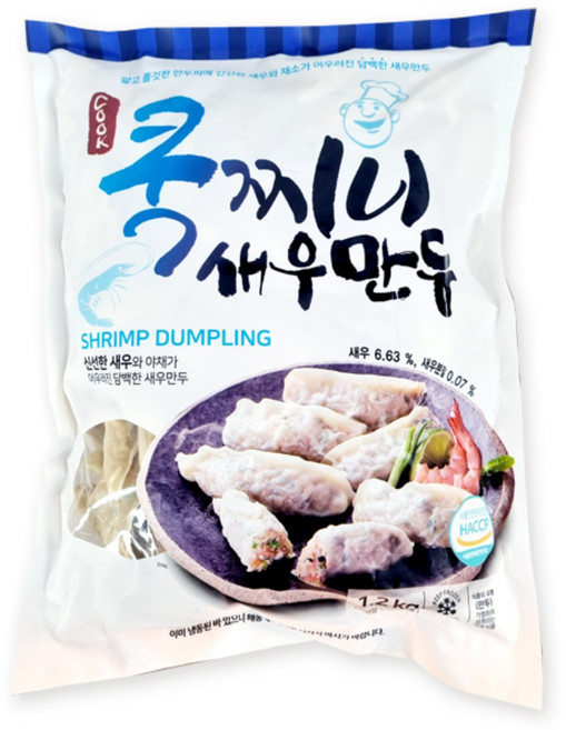 아하만두 쿡찌니새우만두 1.2kg, 1개
