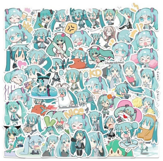 스피이 하츠네 미쿠 스티커 일본 애니메이션 스티커 110 매, 1개