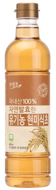 생생초 자연발효한 유기농현미식초 800mL 3개