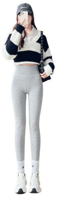 골지 일체형 기모 레깅스 여성 하이웨스트 밀착 보온 팬츠 흘러내림 방지 슬림 보정