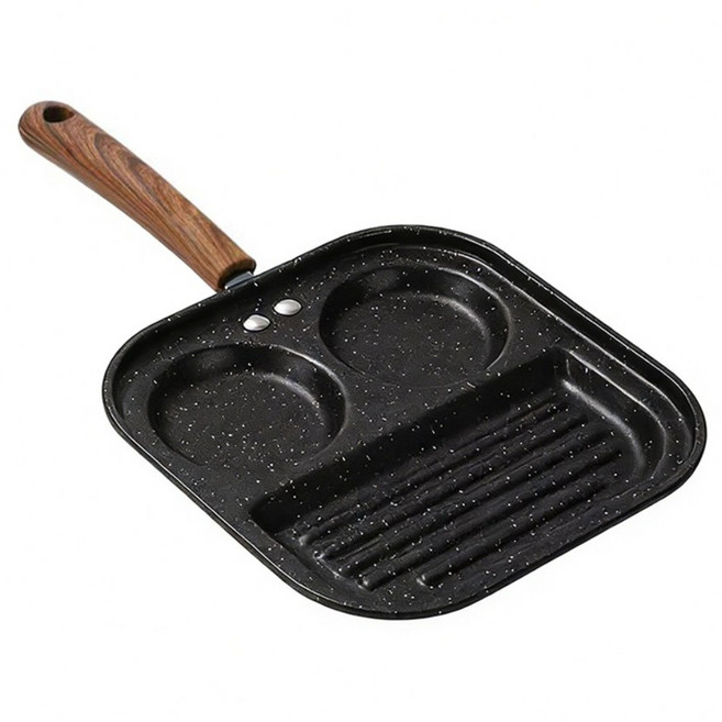 R Succeed I 옥외 캠핑 계란후라이팬3구 멀티프라이팬 에그팬, 1개, 21.4cm