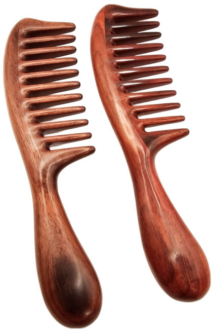 로즈우드 원목 도끼빗 자단나무 머리빗, 1개, 장미목