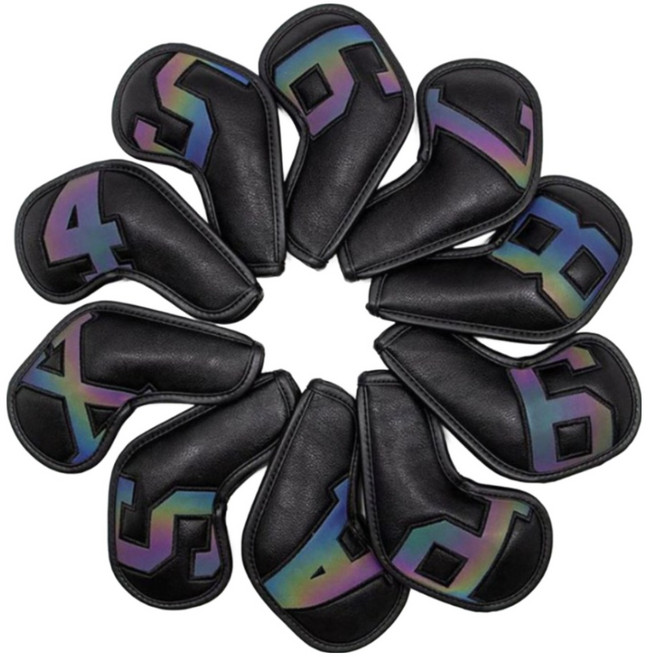 자석타입 아이언커버 10종 블랙&화이트 빅넘버 아이언커버, 홀로그램 블랙(자석타입)