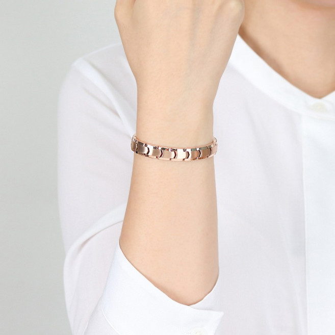 진주모아 99.9998% 쉴드 실버 로즈골드 게르마늄 건강팔찌 남성 여성, BSHRS-01(여성), 1개