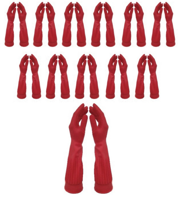 아이템셀 튜립LADY 고무장갑, 레드, 중(M), 10개