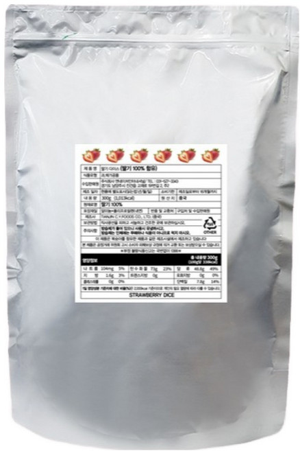 Nature 동결건조 딸기다이스 6mm, 300g, 1개, 딸기다이스(10mm) 300g