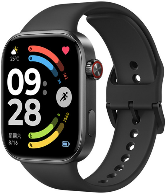 4위 - 레드미 워치 REDMI Watch 6 스마트워치 블루투스 통화 NFC 중국버전, 블랙, 4cm