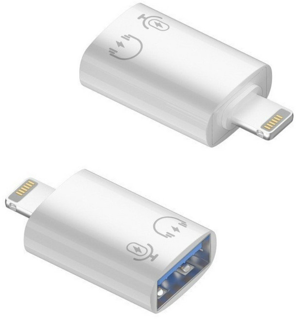Lightning 轉 Type-C 3.1/USB 3.0 轉接頭, 白色-USB母轉Lightning公轉接頭, 1個, 30mm