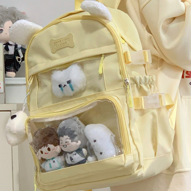 AOMIKS 큐티 데일리 백팩 오타쿠 가방 이타백 투명 인형전시 포켓 여행가방