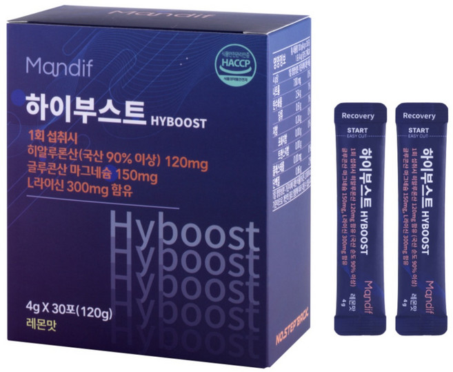 맨디프 하이부스트 수분저장 리커버리 타임 레몬맛 보충제, 1개, 30회분