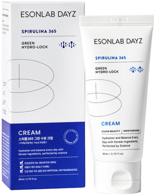 이손랩 데이즈 스피룰 365 그린 수분 크림 (민감성 전용), 3개, 80ml