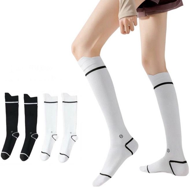 오운 스포츠 컴프레션 러닝 니삭스, 1개, 화이트