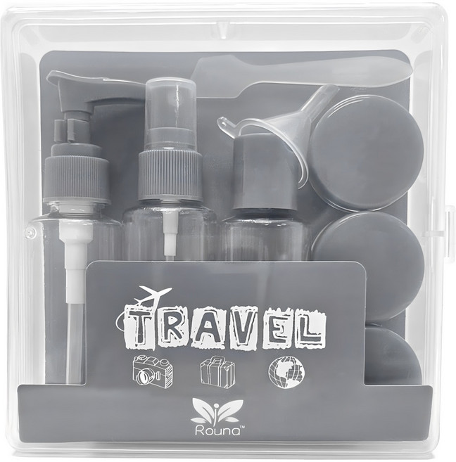 여행용 용기 세트 트레블 키트 공병 화장품 소분용기, 1세트, 그레이