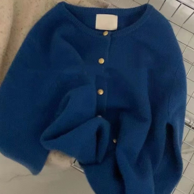 IBOY UGIRL XU0427C 여성 라운드넥 두꺼운 니트 가디건