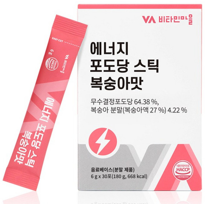 비타민마을 에너지 포도당 스틱 복숭아맛, 6g, 30개입, 1개