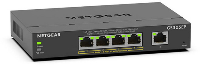 넷기어 GS305EP 기가비트 PoE+ 이더넷 플러스 스위칭허브 5포트 POE스위치 총63W