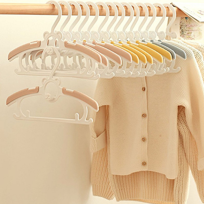 포그망 논슬립 길이조절 아기 유아 어린이 옷걸이, 포그망_옐로우, 20개