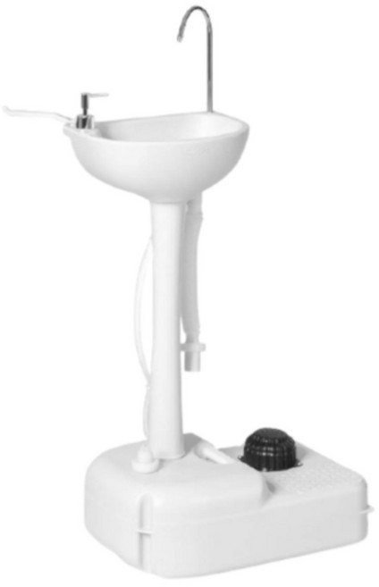 이동식 세면기 XC-701 캠핑 장 휴대용 야외 간이 싱크 대 요양 병원 설치, 랜덤(그레이 or 블루), 1개, 세면기 본품+오수탱크 25L