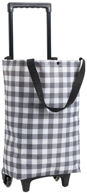 오드상회 휴대용 접이식 장바구니 캐리어 카트, D1 체크, 1개