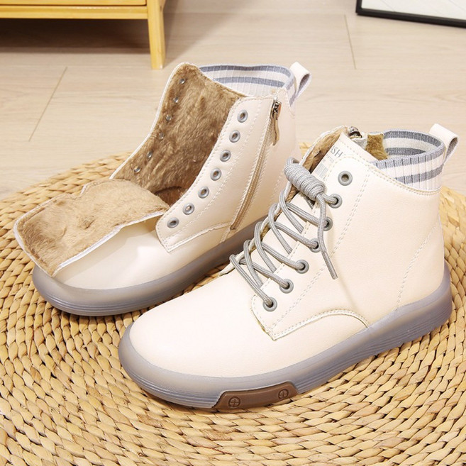 BLTER 여성 봄름 키높이 발목 스니커즈 겨울 부드 러운 지퍼 부츠 여성 방한화 여성 발목 신발3399
